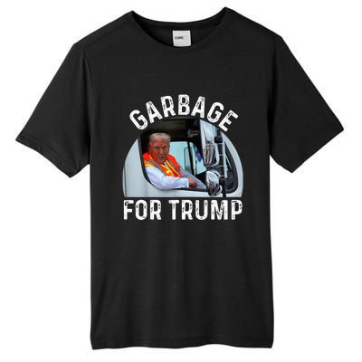 Trump Rides In Garbage Truck S Garbage For Trump Tall Fusion ChromaSoft Performance T-Shirt