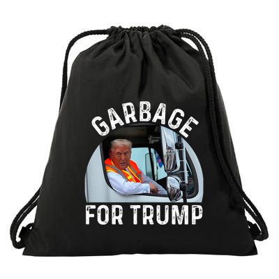 Trump Rides In Garbage Truck S Garbage For Trump Drawstring Bag