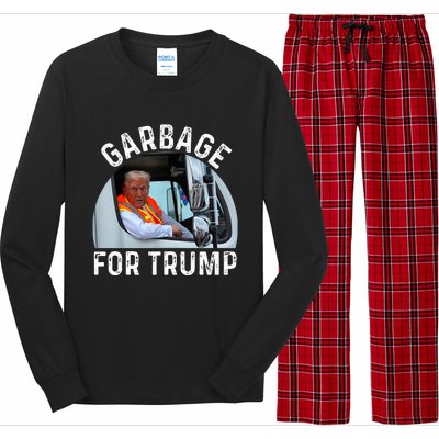 Trump Rides In Garbage Truck S Garbage For Trump Long Sleeve Pajama Set