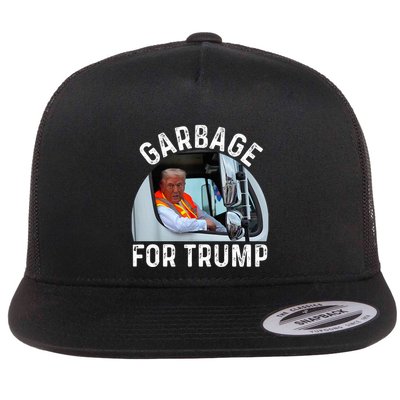 Trump Rides In Garbage Truck S Garbage For Trump Flatbill Hat