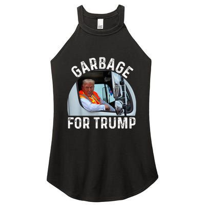 Trump Rides In Garbage Truck S Garbage For Trump Women's Perfect Tri Rocker Tank