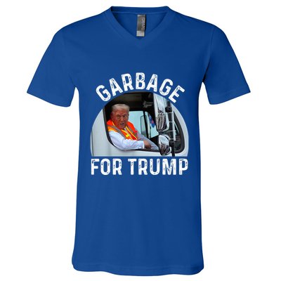 Trump Rides In Garbage Truck S Garbage For Trump V-Neck T-Shirt