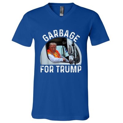 Trump Rides In Garbage Truck S Garbage For Trump V-Neck T-Shirt