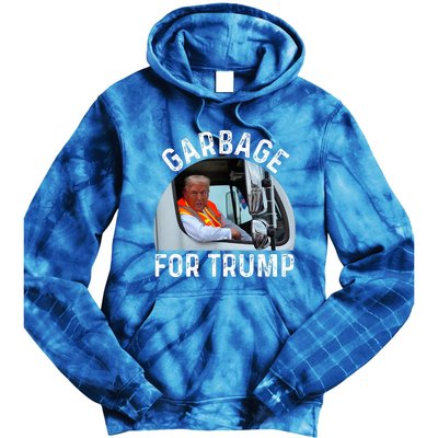 Trump Rides In Garbage Truck S Garbage For Trump Tie Dye Hoodie