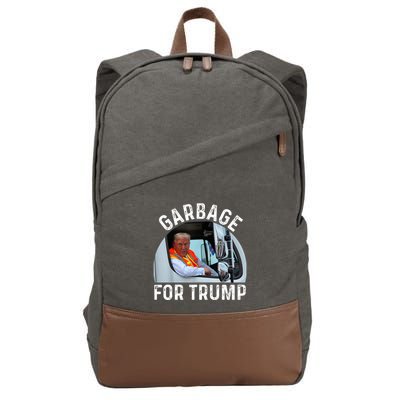 Trump Rides In Garbage Truck S Garbage For Trump Cotton Canvas Backpack