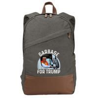 Trump Rides In Garbage Truck S Garbage For Trump Cotton Canvas Backpack