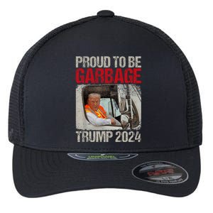 Trump Rides In Garbage Truck Tees Garbage For Trump Flexfit Unipanel Trucker Cap