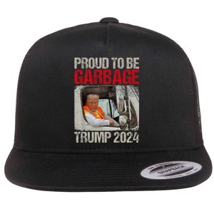 Trump Rides In Garbage Truck Tees Garbage For Trump Flat Bill Trucker Hat