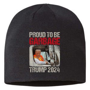 Trump Rides In Garbage Truck Tees Garbage For Trump Sustainable Beanie