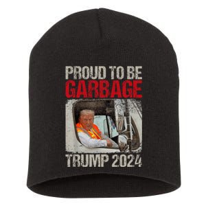 Trump Rides In Garbage Truck Tees Garbage For Trump Short Acrylic Beanie