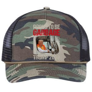 Trump Rides In Garbage Truck Tees Garbage For Trump Retro Rope Trucker Hat Cap