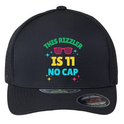 This Rizzler Is 11 Birthday Eleven 11 Birthday Flexfit Unipanel Trucker Cap