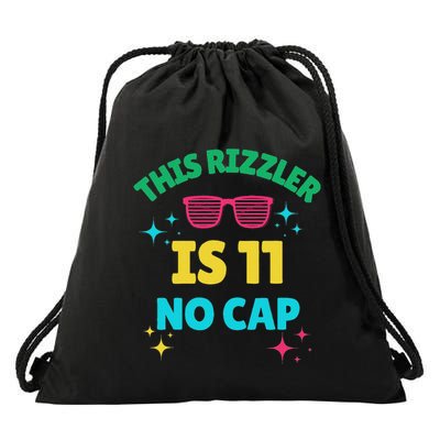 This Rizzler Is 11 Birthday Eleven 11 Birthday Drawstring Bag