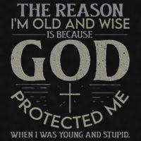The Reason I'm Old And Wise Is Because God Protected Me Ladies PosiCharge Tri-Blend Wicking Tank