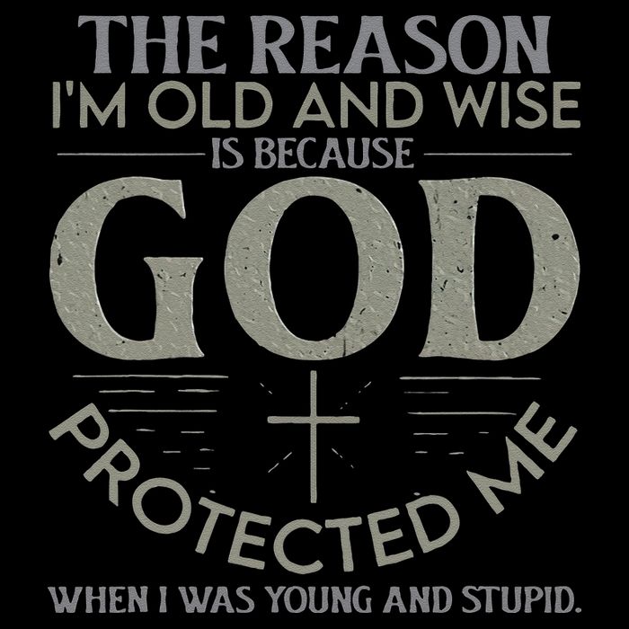 The Reason I'm Old And Wise Is Because God Protected Me Cropped Pullover Crew