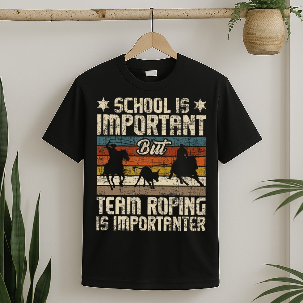 Team Roping Is Importanter Horse Ride Cowboy Header Heeler T-Shirt
