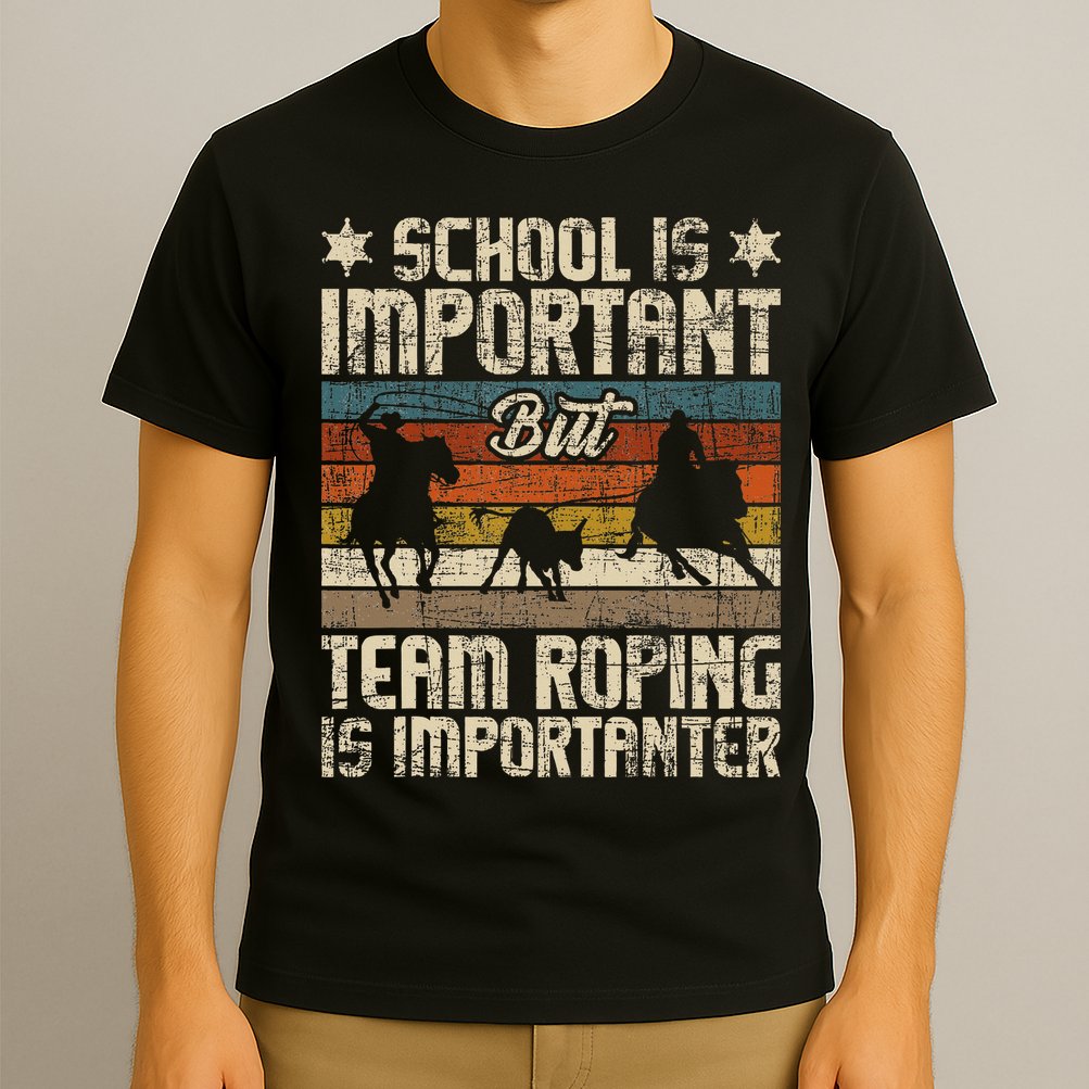Team Roping Is Importanter Horse Ride Cowboy Header Heeler T-Shirt