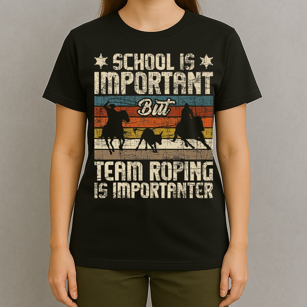 Team Roping Is Importanter Horse Ride Cowboy Header Heeler T-Shirt