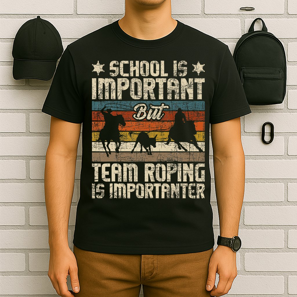 Team Roping Is Importanter Horse Ride Cowboy Header Heeler T-Shirt