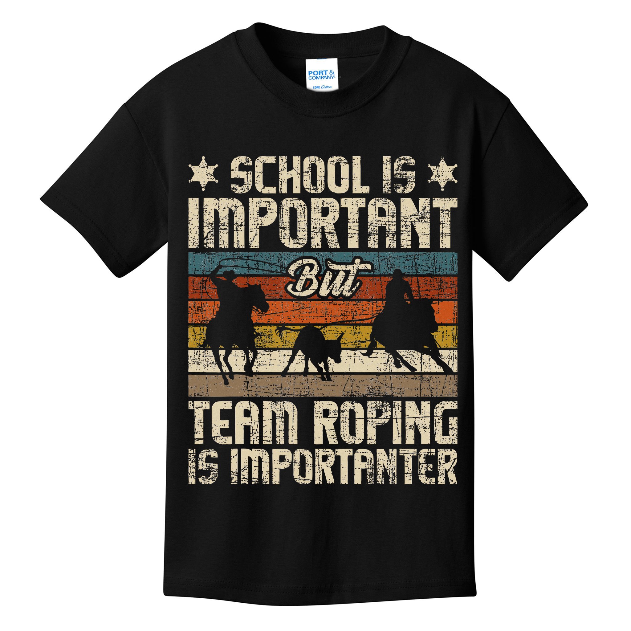 Team Roping Is Importanter Horse Ride Cowboy Header Heeler Kids T-Shirt