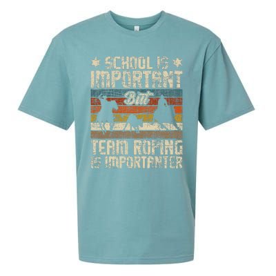 Team Roping Is Importanter Horse Ride Cowboy Header Heeler Sueded Cloud Jersey T-Shirt