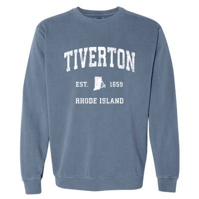 Tiverton Rhode Island Ri Vintage Established Athletic Sports Garment-Dyed Sweatshirt