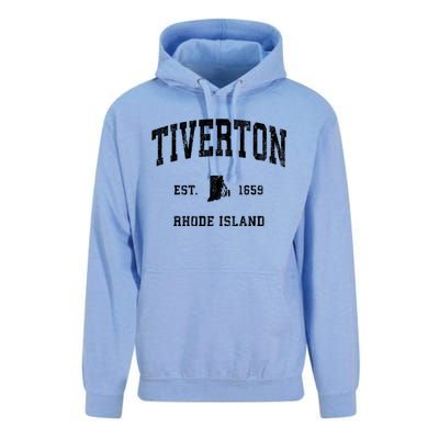 Tiverton Rhode Island Ri Vintage Established Athletic Sports Unisex Surf Hoodie