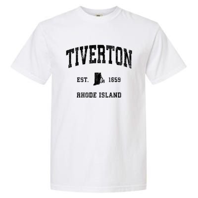 Tiverton Rhode Island Ri Vintage Established Athletic Sports Garment-Dyed Heavyweight T-Shirt