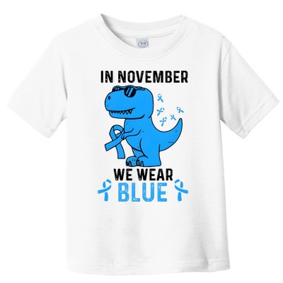 T Rex In November We Wear Blue Diabetes Support Toddler T-Shirt