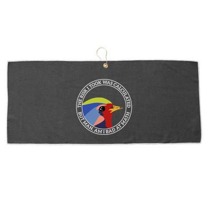The Risk I Took Was Calculated But Man Am I Bad At Math Large Microfiber Waffle Golf Towel
