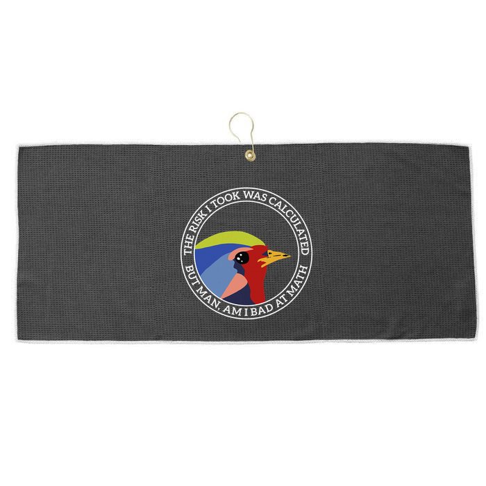 The Risk I Took Was Calculated But Man Am I Bad At Math Large Microfiber Waffle Golf Towel