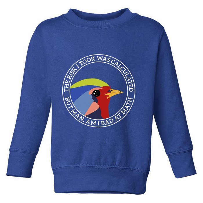 The Risk I Took Was Calculated But Man Am I Bad At Math Toddler Sweatshirt