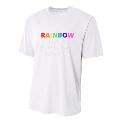 The Rainbow is God's Intellectual Property Youth Performance Sprint T-Shirt