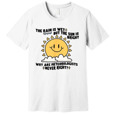 The Rain Is Wet But The Sun Is Bright Why Are Meteorologists Premium T-Shirt