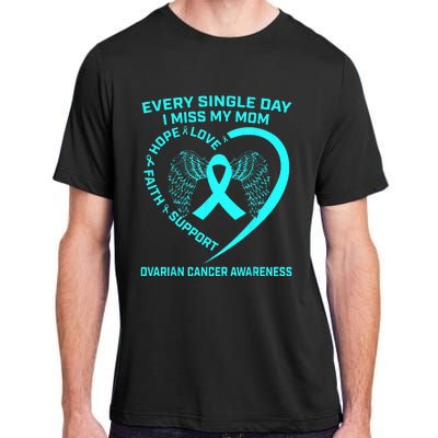 Teal Ribbon In Memory Of My Mom Ovarian Cancer Awareness Adult ChromaSoft Performance T-Shirt