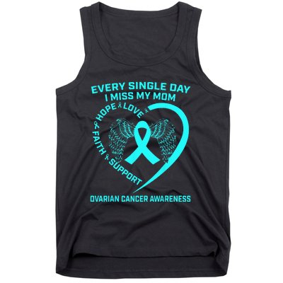 Teal Ribbon In Memory Of My Mom Ovarian Cancer Awareness Tank Top