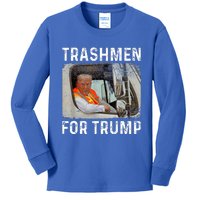 Trump Rides In Garbage Truck Kids Long Sleeve Shirt