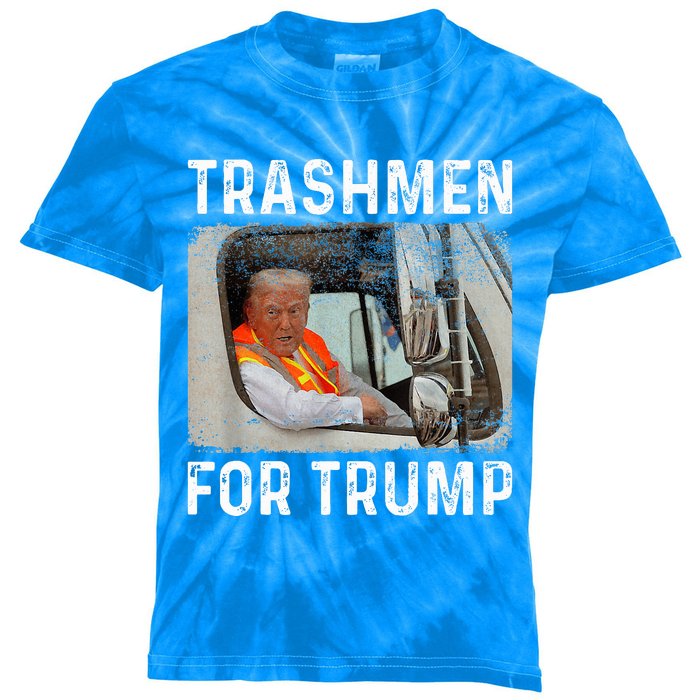 Trump Rides In Garbage Truck Kids Tie-Dye T-Shirt