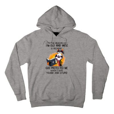 The Reason IM Old And Wise Is Because God Protected Me Tall Hoodie