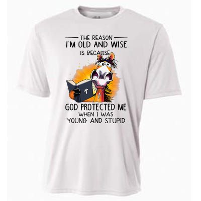 The Reason IM Old And Wise Is Because God Protected Me Cooling Performance Crew T-Shirt