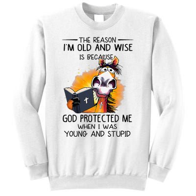 The Reason IM Old And Wise Is Because God Protected Me Sweatshirt