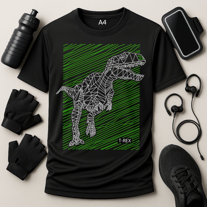 T Rex Illustration Performance Shirt