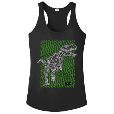 T Rex Illustration Ladies PosiCharge Competitor Racerback Tank