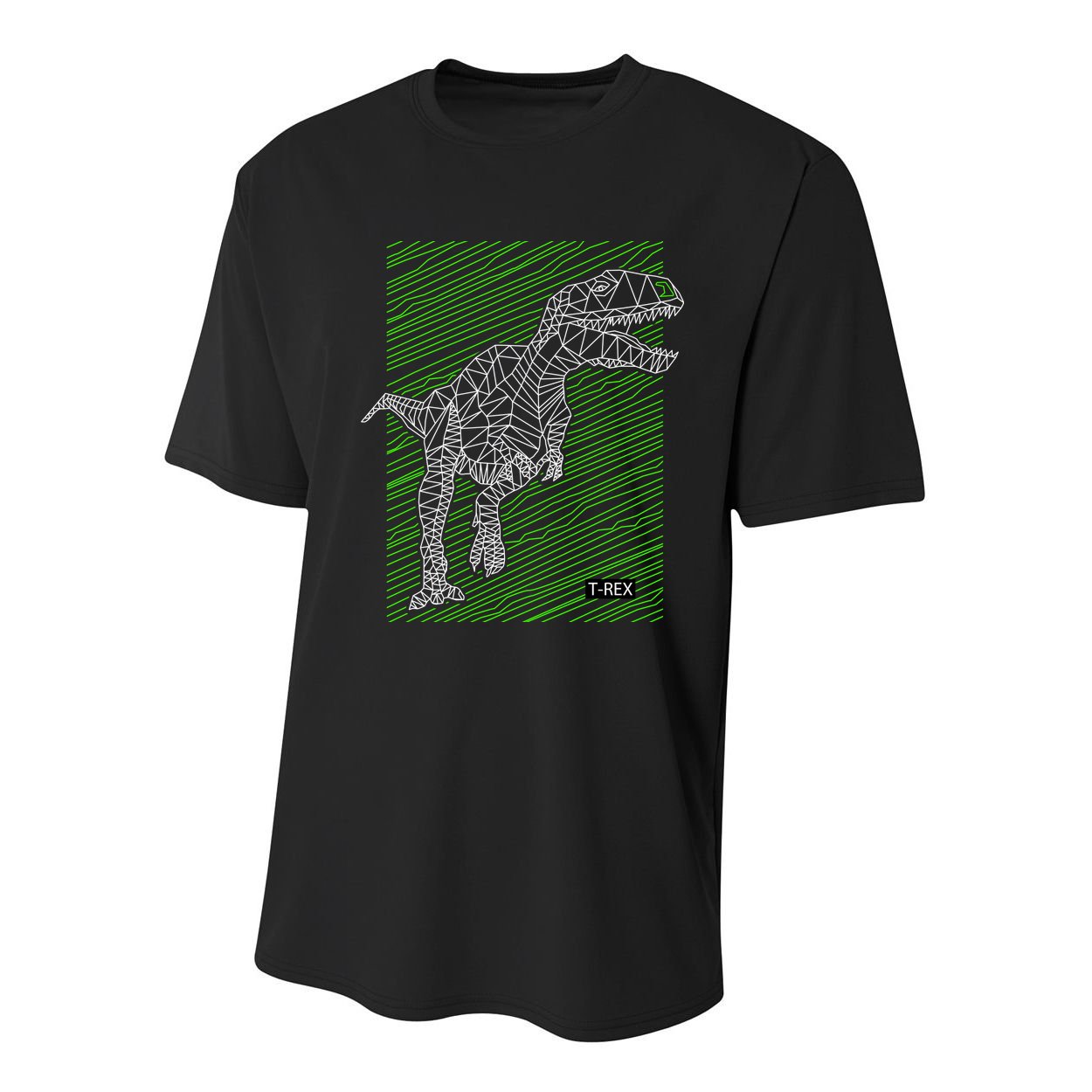 T Rex Illustration Youth Performance Sprint T-Shirt