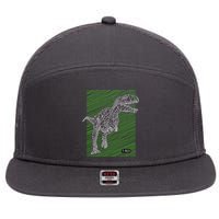 T Rex Illustration 7 Panel Mesh Trucker Snapback Hat