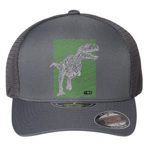 T Rex Illustration Flexfit Unipanel Trucker Cap