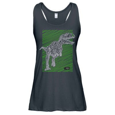 T Rex Illustration Ladies Essential Flowy Tank