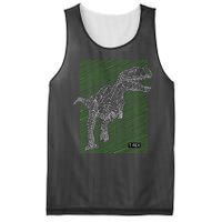 T Rex Illustration Mesh Reversible Basketball Jersey Tank