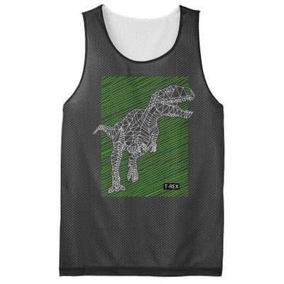 T Rex Illustration Mesh Reversible Basketball Jersey Tank