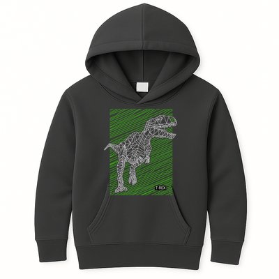 T Rex Illustration Kids Hoodie